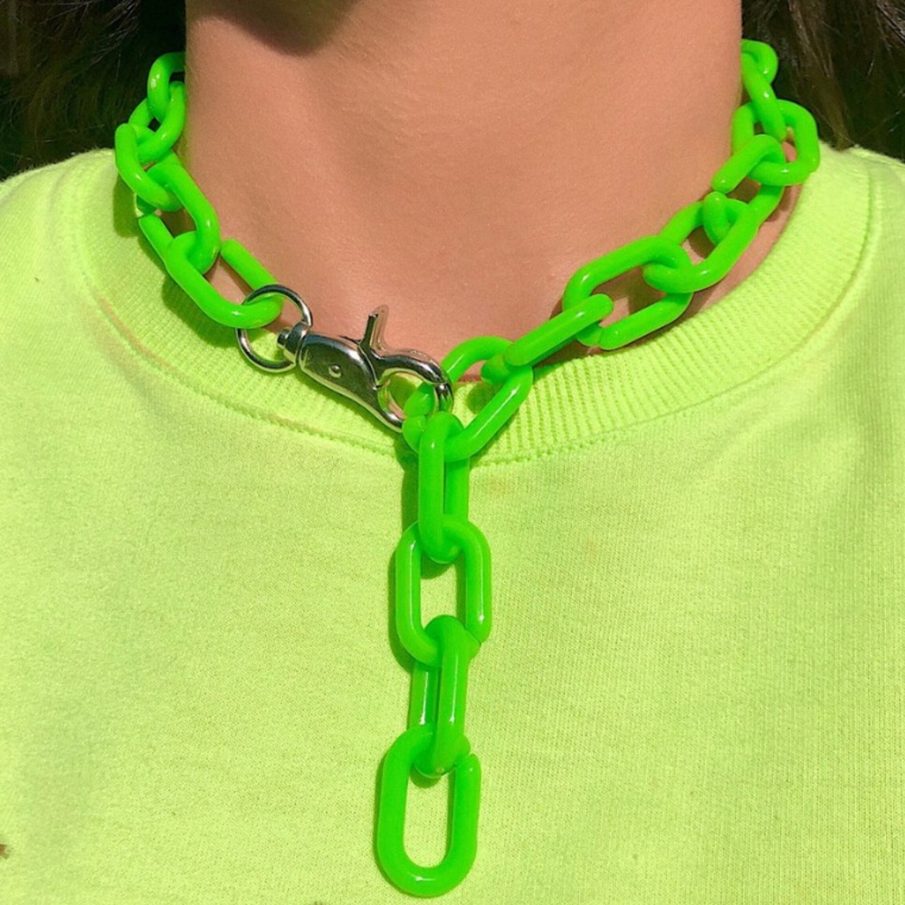 thick green chain necklace